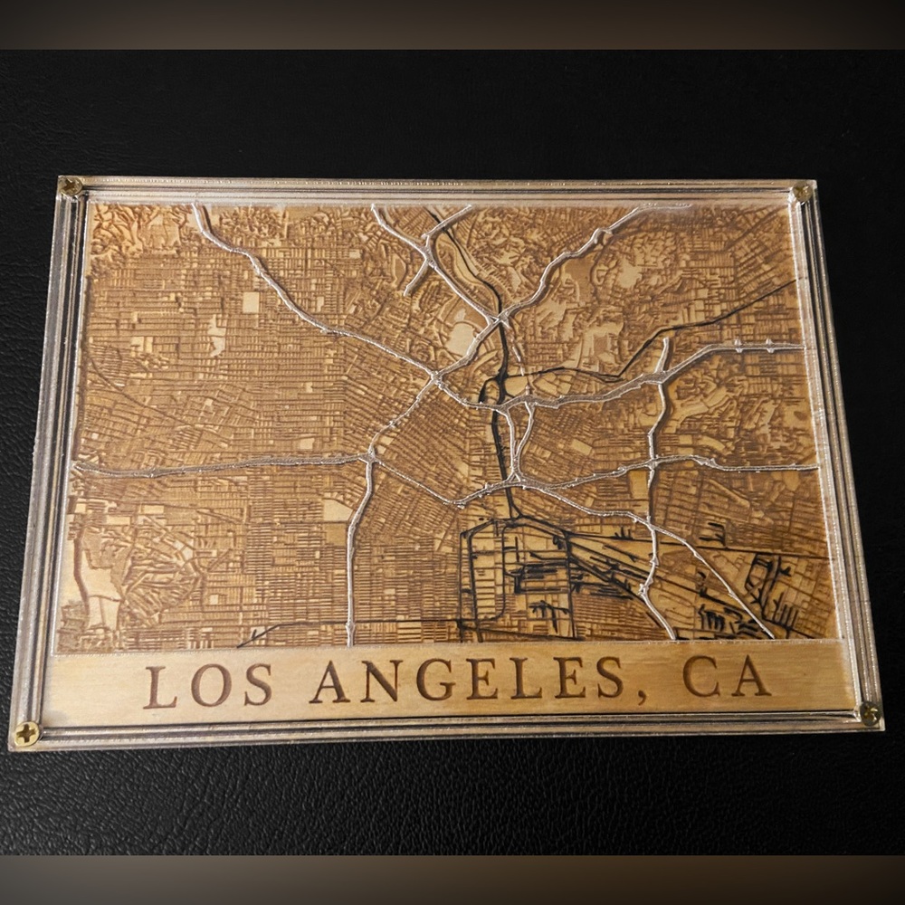 Wood And Acrylic LA Los Angeles Map
